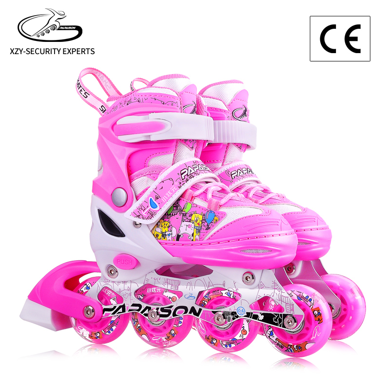 Adjustable Sizes Retractable Flashing Wheels Kids Roller Skate Shoes With Brake