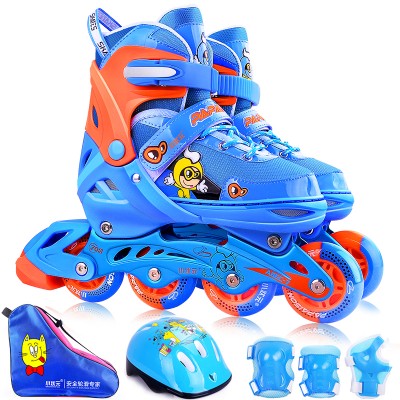 Wholesales cheap slalom roller skate shoes with PU flashing Wheel in stock no MOQ Pink Blue inline skates